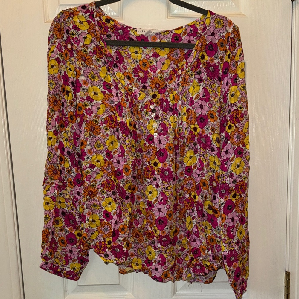 Jane and Delancey Floral Blouse - Pink and Yellow